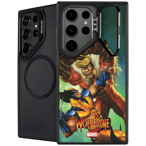 Marvel X-Men Wolverine Vs Sabretooth Galaxy S25 Ultra Kickstand Case